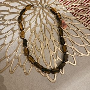 Tigers Eye Bead Necklace with silver closure